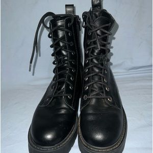 Steve Madden Black Tornado Combat Boots (fits like 8)